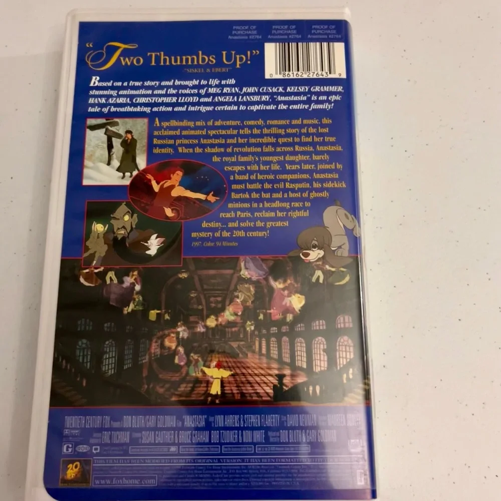 Anastasia VHS Movie 2764